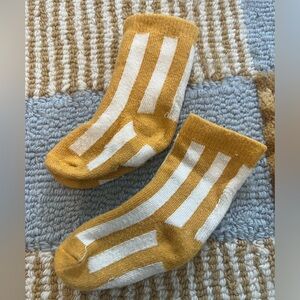 Milk Teeth | 100% Cotton Striped Sock in Marigold (6-12 months)